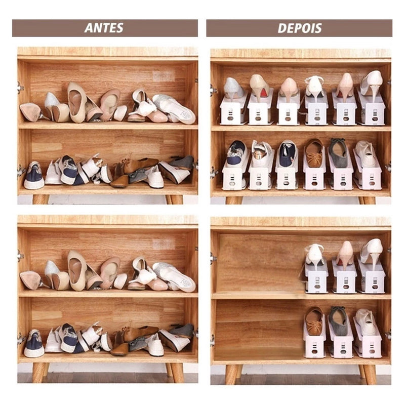 KIT 10 Organizadores De Sapatos - Preto